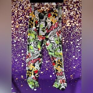 Fashion Nova Artsy Graphic Leggings - Red, Yellow, Black